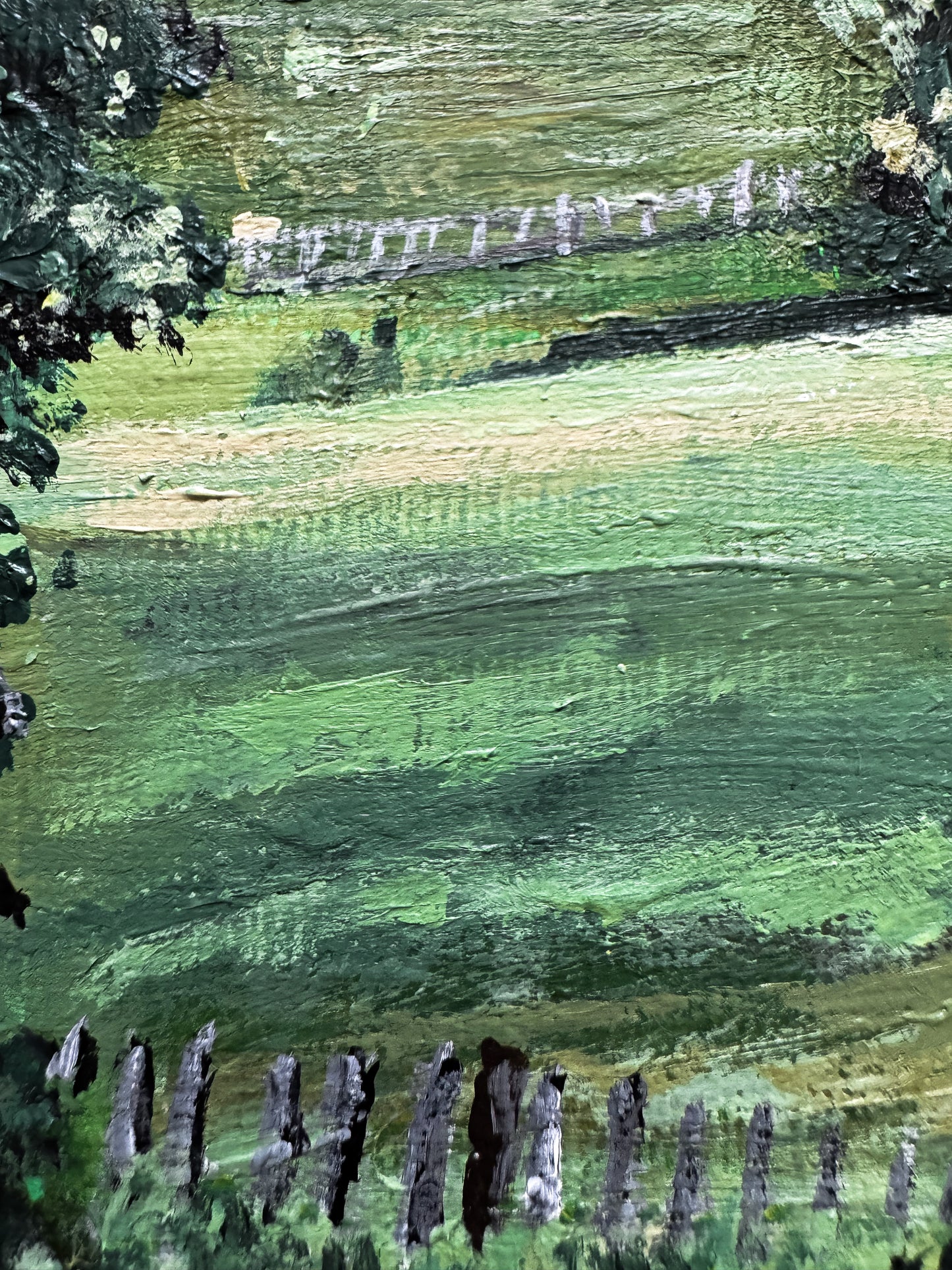 Blooming Trees on Farmland Original Painting