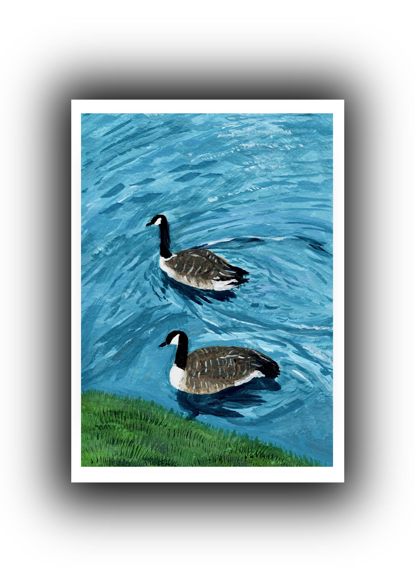 Geese in the Pond Print