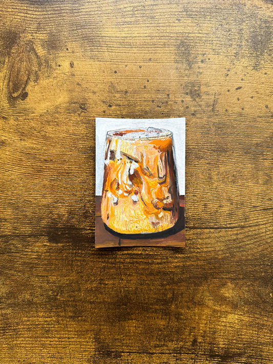 Iced Coffee Original Painting ACEO