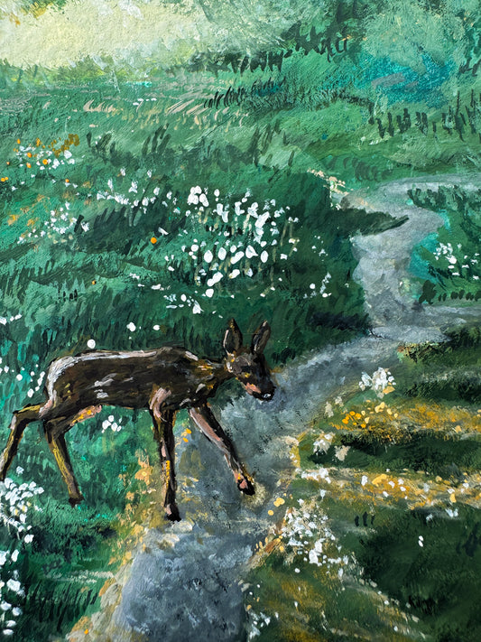 Wandering Fawn Original Painting