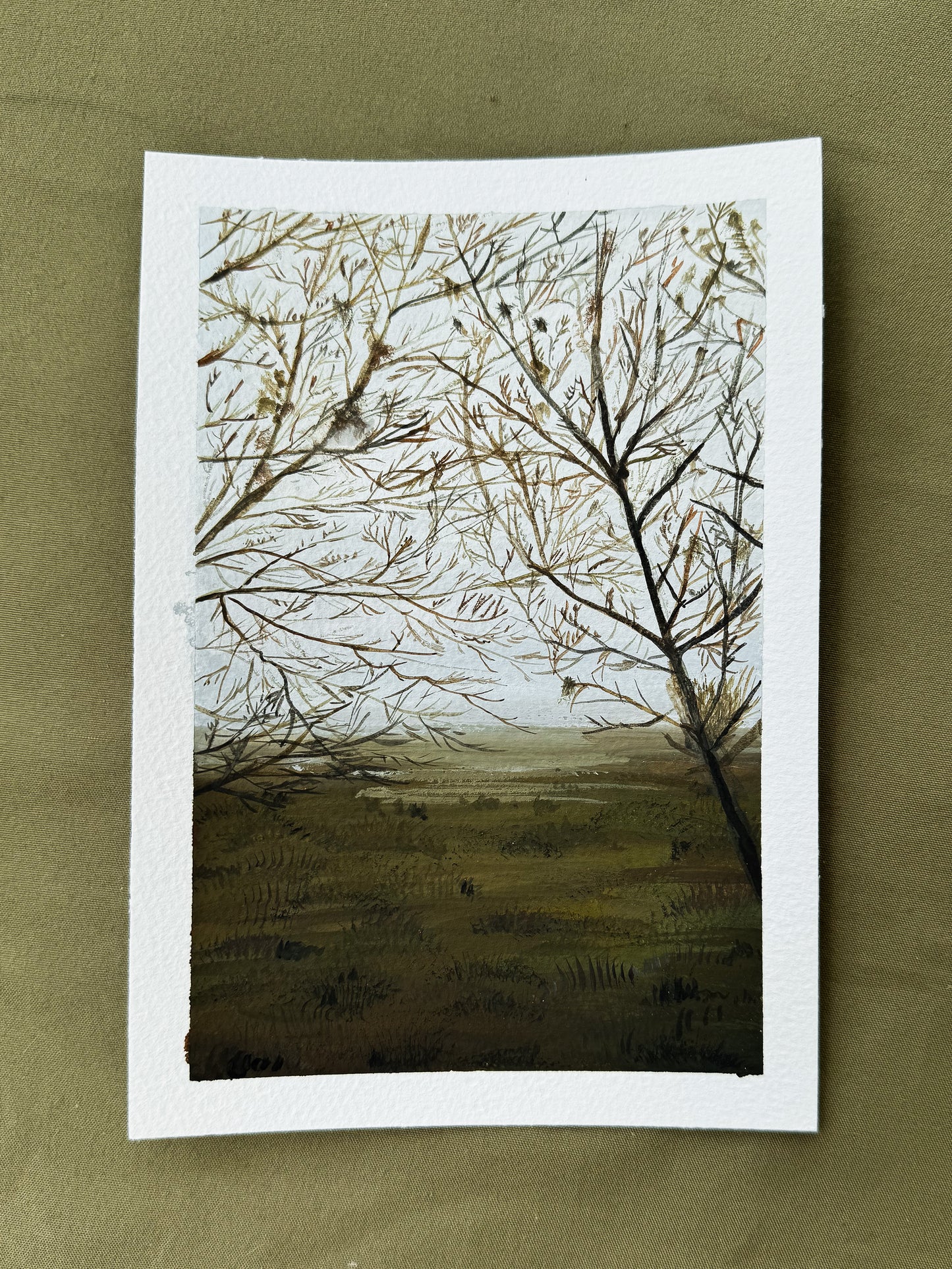 Bare Trees in Autumn Original Painting