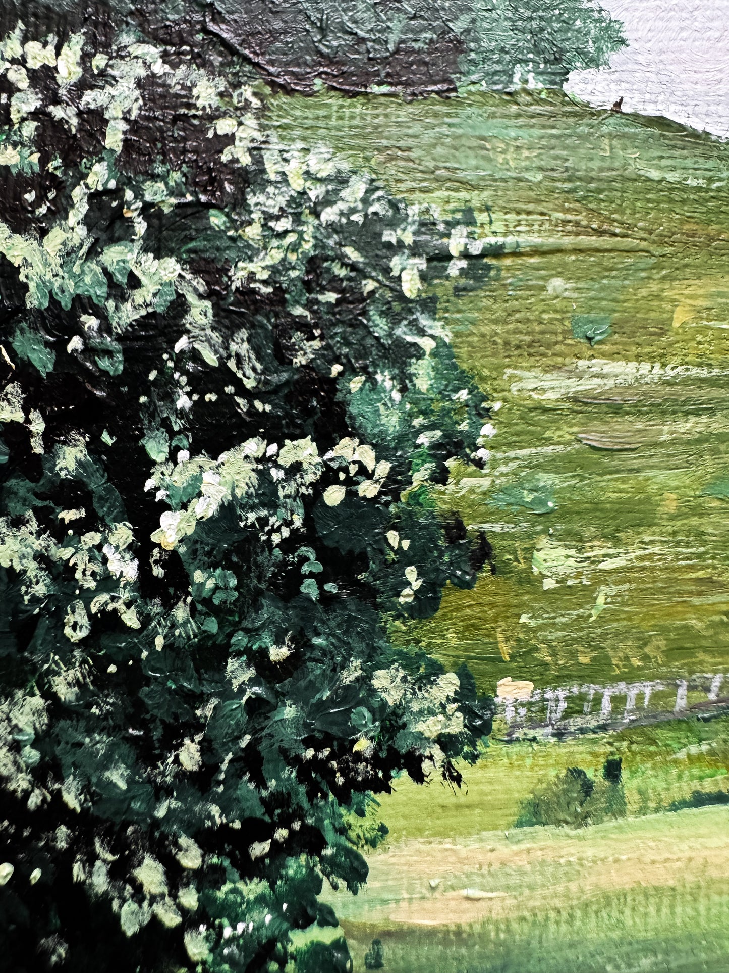 Blooming Trees on Farmland Original Painting
