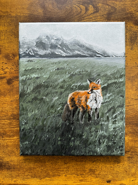 Fox in the Field Original Painting