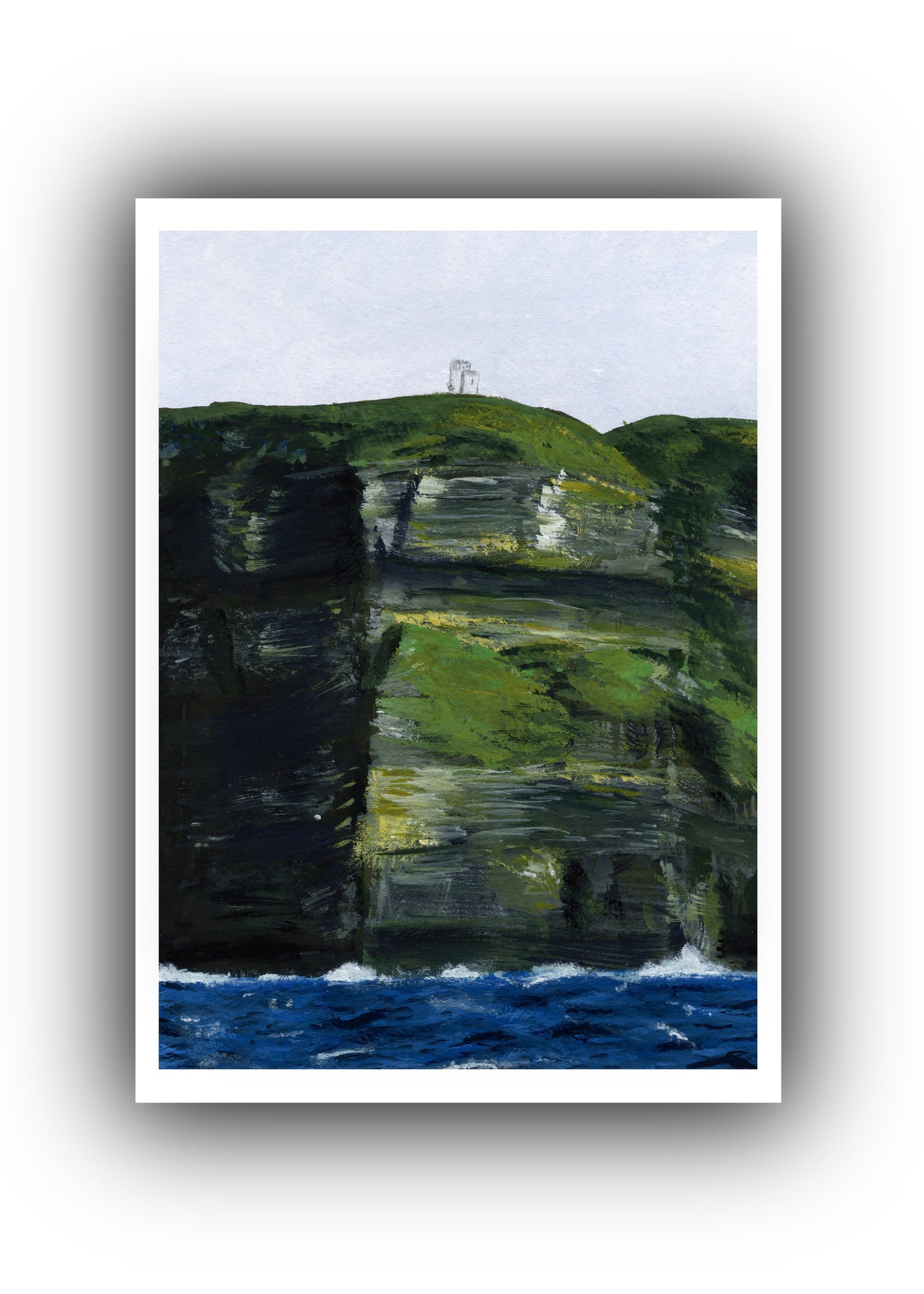 Waves Crashing on the Cliffside Print