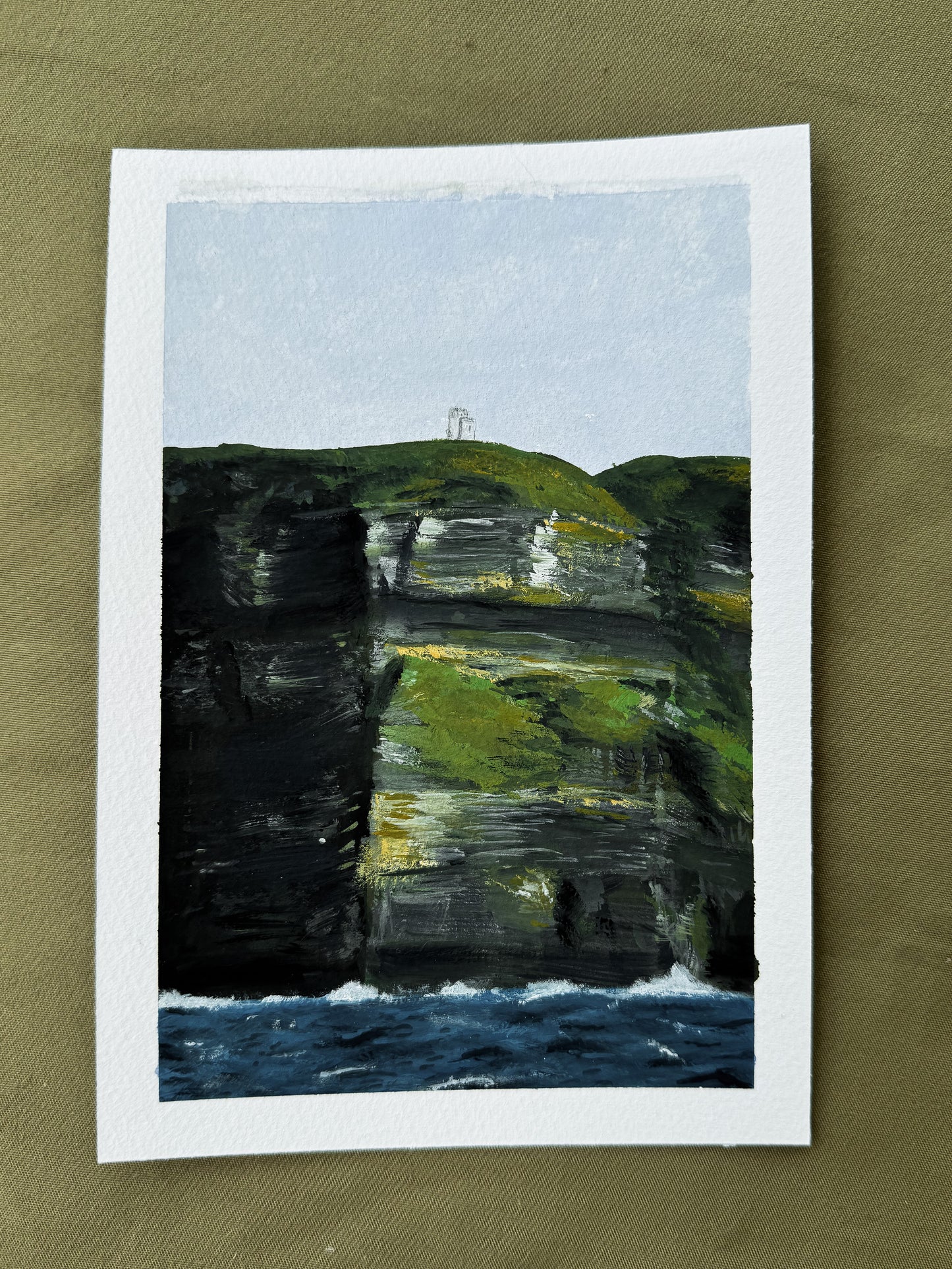 Waves Crashing on the Cliffside Original Painting